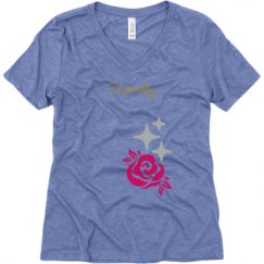 Ladies Relaxed Fit Super Soft Triblend V-Neck Tee