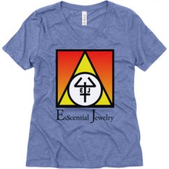 Ladies Relaxed Fit Super Soft Triblend V-Neck Tee