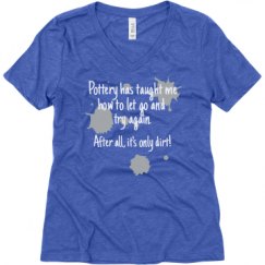 Ladies Relaxed Fit Super Soft Triblend V-Neck Tee