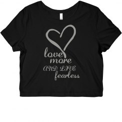  Ladies Slim Fit "LOVE MORE" Crop Top T-Shirt