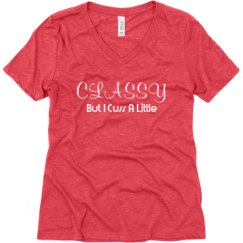 Ladies Relaxed Fit Super Soft Triblend V-Neck Tee