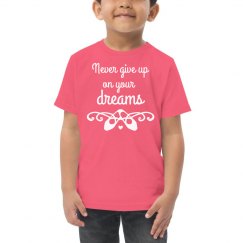 Never Give Up toddler ruffle top