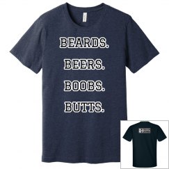 Johnny Dappa Trading Co. BEARDS. BEERS. BOOBS. T-Shirt