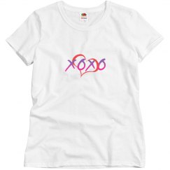 XOXO inside a red heart.