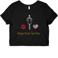 Ladies Slim Fit Crop Top Tee