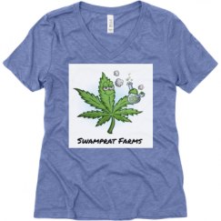 Ladies Relaxed Fit Super Soft Triblend V-Neck Tee