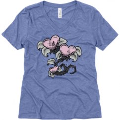 Ladies Relaxed Fit Super Soft Triblend V-Neck Tee