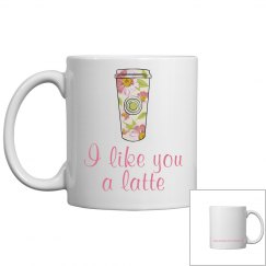 Pink Floral Latte Mug