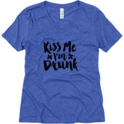 Ladies Relaxed Fit Super Soft Triblend V-Neck Tee