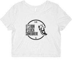 Ladies Slim Fit Crop Top Tee