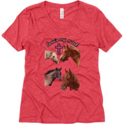 Ladies Relaxed Fit Super Soft Triblend V-Neck Tee