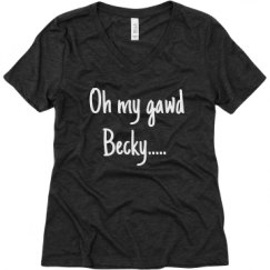 Ladies Relaxed Fit Super Soft Triblend V-Neck Tee