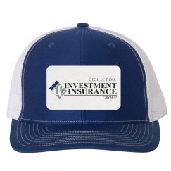 Snapback Trucker Hat - Rectangle Patch Royal Blue