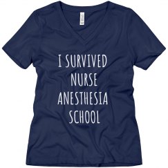 Women's V neck- I survived school