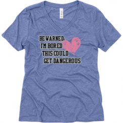 Ladies Relaxed Fit Super Soft Triblend V-Neck Tee