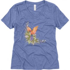 Ladies Relaxed Fit Super Soft Triblend V-Neck Tee