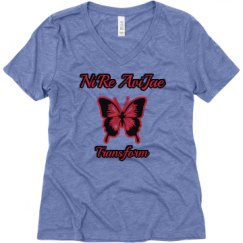 Ladies Relaxed Fit Super Soft Triblend V-Neck Tee