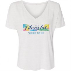 Ladies Flowy Slouchy V-Neck Tee