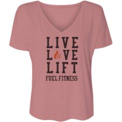 Ladies Flowy Slouchy V-Neck Tee