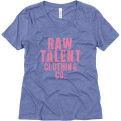 Ladies Relaxed Fit Super Soft Triblend V-Neck Tee