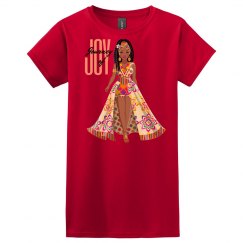  Orange "Joy" Letters, White Orchid in Hair