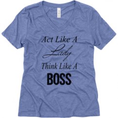 Ladies Relaxed Fit Super Soft Triblend V-Neck Tee