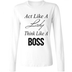 Ladies Relaxed Fit Basic Long Sleeve Tee