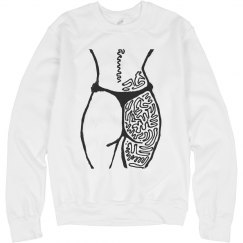 Booty in Black Caulk on Sweatshirt (NOT NEON)