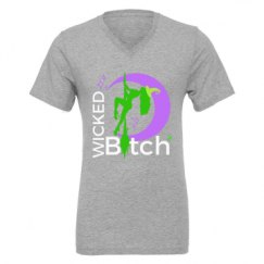 Unisex CVC Jersey V-Neck T-Shirt