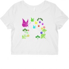 Ladies Slim Fit Crop Top Tee