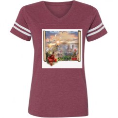 Ladies Relaxed Fit Vintage Sports Tee