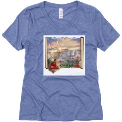 Ladies Relaxed Fit Super Soft Triblend V-Neck Tee