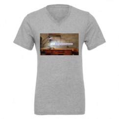 Unisex CVC Jersey V-Neck T-Shirt