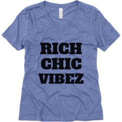 Ladies Relaxed Fit Super Soft Triblend V-Neck Tee