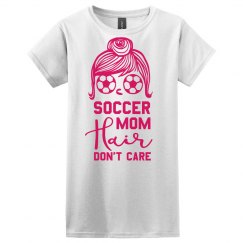 Soccer Mom Hair Tee-white/rasp