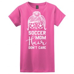 Soccer Mom Hair Tee-pink/white
