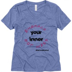 Ladies Relaxed Fit Super Soft Triblend V-Neck Tee