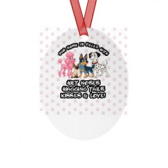 Metal Oval Christmas Ornament