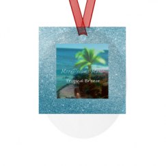 Metal Oval Christmas Ornament