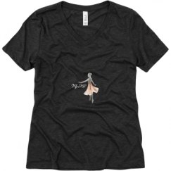 Ladies Relaxed Fit Super Soft Triblend V-Neck Tee