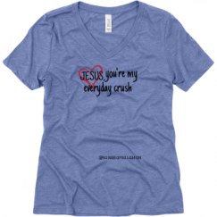 Ladies Relaxed Fit Super Soft Triblend V-Neck Tee