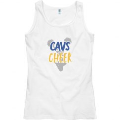 Cavs cheer white basic tank 