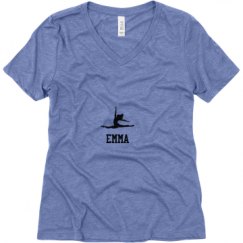 Ladies Relaxed Fit Super Soft Triblend V-Neck Tee