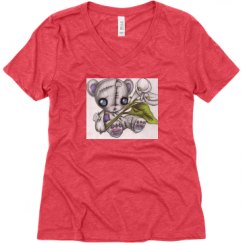 Ladies Relaxed Fit Super Soft Triblend V-Neck Tee