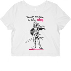 Ladies Slim Fit Crop Top Tee