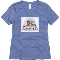 Ladies Relaxed Fit Super Soft Triblend V-Neck Tee