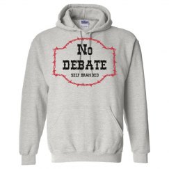 No Debate Hoodie Gray Red Blk