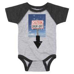 Caution drop off onesie 