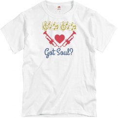 Gray tee w/Red, Gold & Blue graphic 