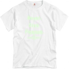 Never Stop! Gray tee  w/Glow in the Dark graphic 